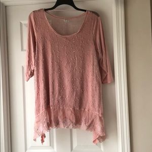 Cute pink tunic length shirt by Cupio 1X